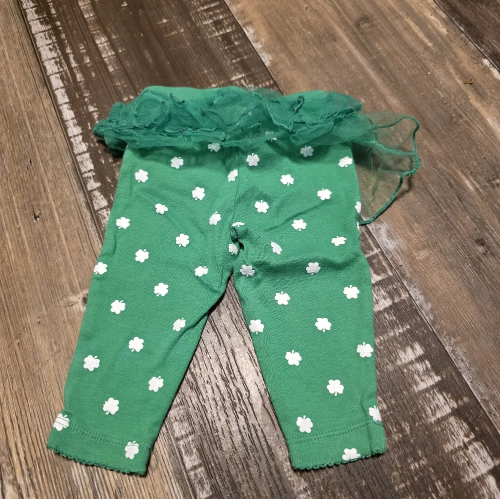 Carter's Green Leggings with White Floral Print